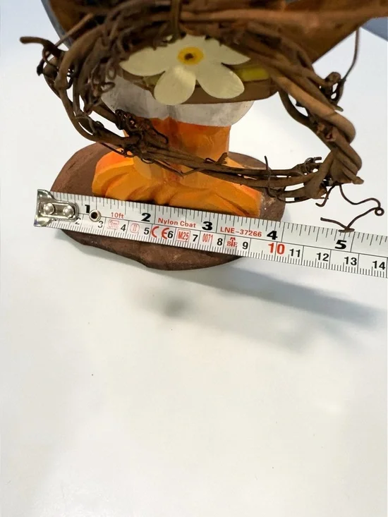 Vintage Wood Carved Goose Freestanding 12” Figure Duck W/Basket Statue Rare Find - Picture 14 of 16